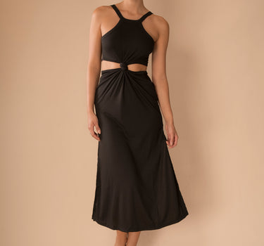 VESTIDO LARGO CON NUDO EN FRENTE